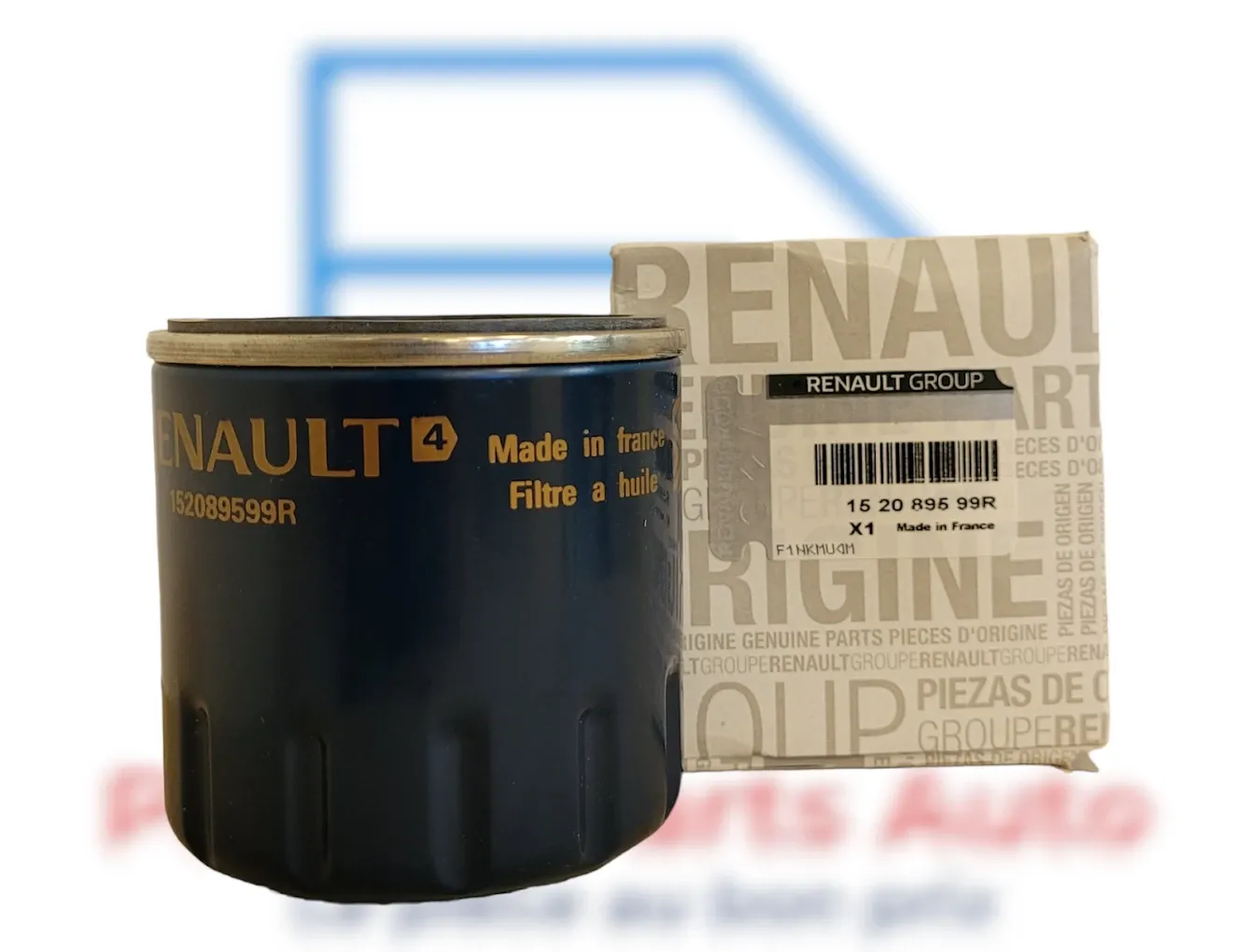 Filtre à huile Renault d'origine 152089599R et sa boîte